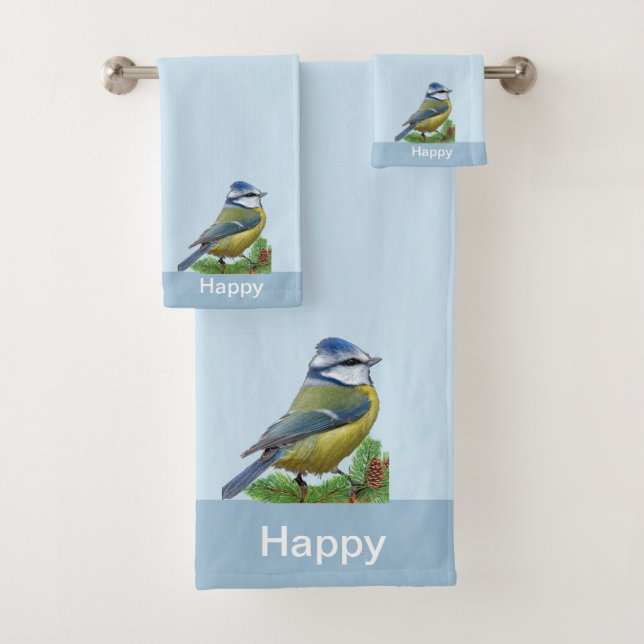 Oiseau mignon moderne sur fond bleu clair (En situation)
