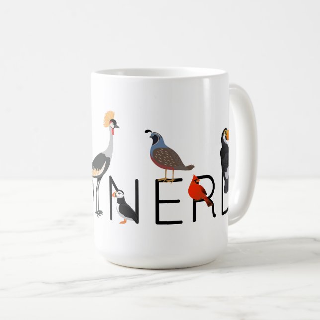 Oiseau Nerd X café Mug (Devant droit)