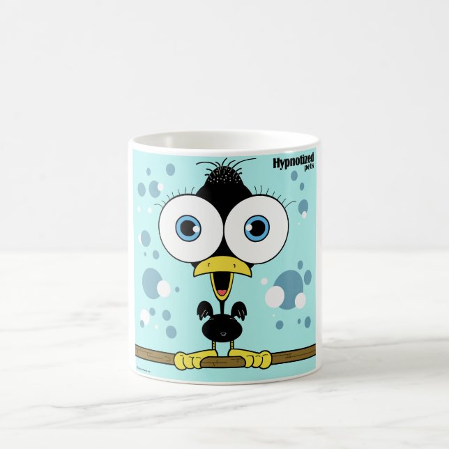 Oiseau noir tasse blanche classique de 11 onces (Centre)