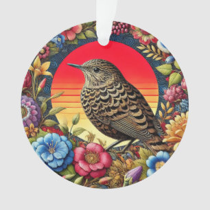 Oiseau parmi des fleurs colorées