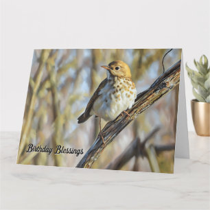 Oiseau perché sur une branche - Carte d'anniversai
