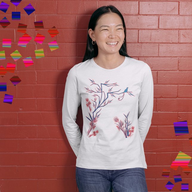 Oiseau primé dans un T-shirt arbre (Créateur téléchargé)