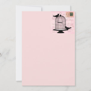 Oiseau rose Vintage