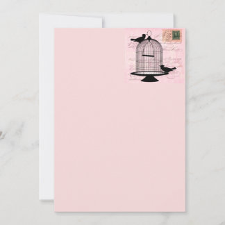 Oiseau rose Vintage