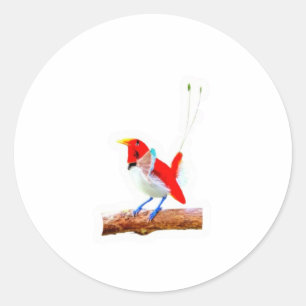 Oiseau rouge majestueux de Paradis Autocollant - I