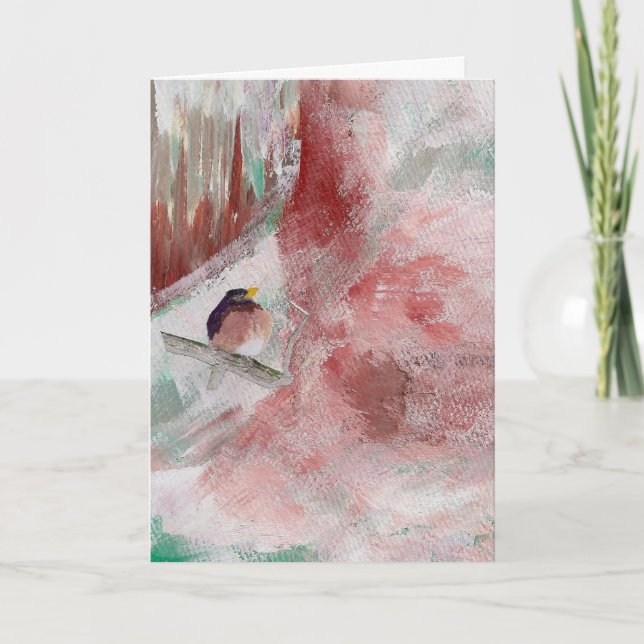 Oiseau saisonnier de carte sur la branche E6 (Devant)