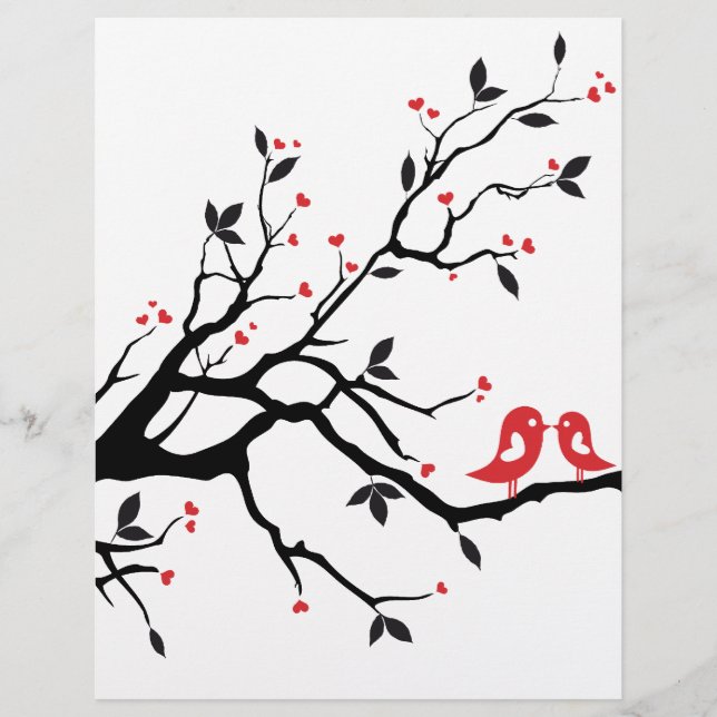 Oiseau s'embrassant sur une branche d'arbre avec d (Devant)