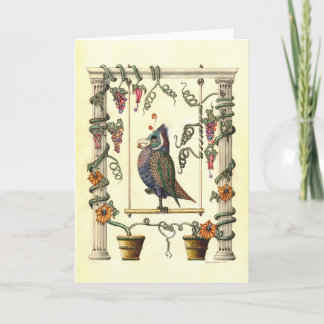 Oiseau sur des cartes de voeux d'oscillation