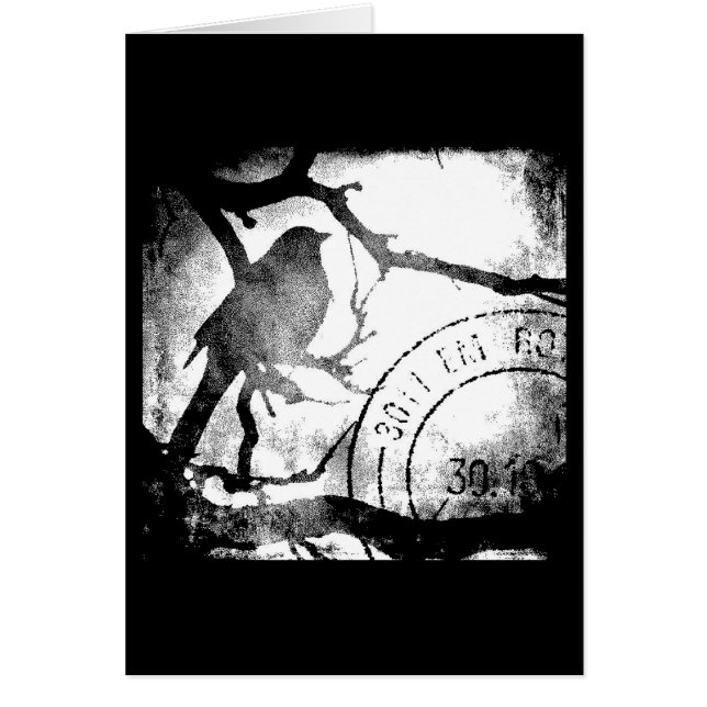 Oiseau sur une branche Monochrome (Devant)