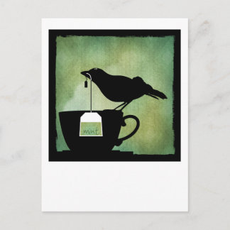 Oiseau sur une carte postale Teacup