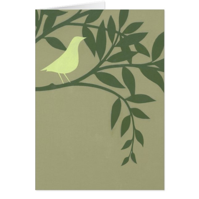 Oiseau vert perché sur une branche verte (Devant)