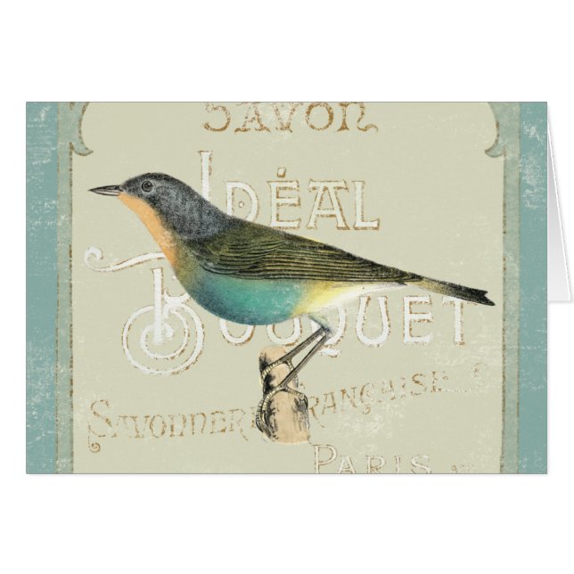 Oiseau vintage faisant face à la gauche (Devant horizontal)