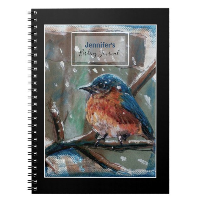 Oiseau Watcher Journal Avec Bluebird Art (Devant)