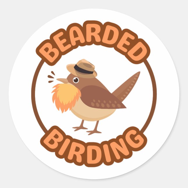 Oiseaux à oreilles avec Stickers à barbe orange (Devant)