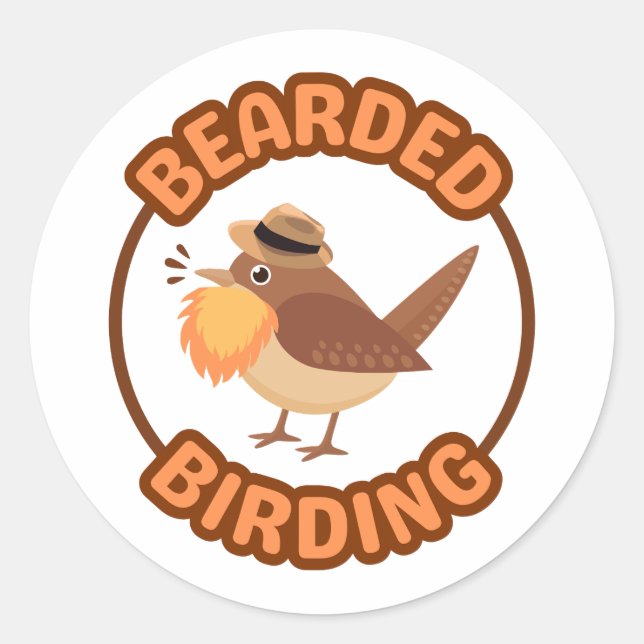 Oiseaux à oreilles avec Stickers à barbe orange (Devant)