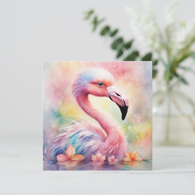 Oiseaux arc-en-ciel Flamant rose 1 (Debout devant)