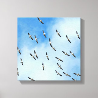 Oiseaux blancs en toile de vol Imprimer