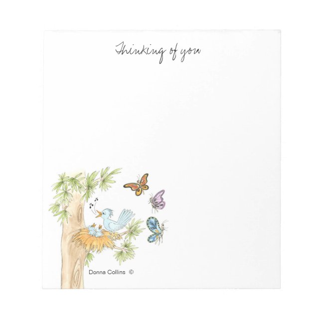 Oiseaux bleus dans un carnet de notes d'arbre (Devant)