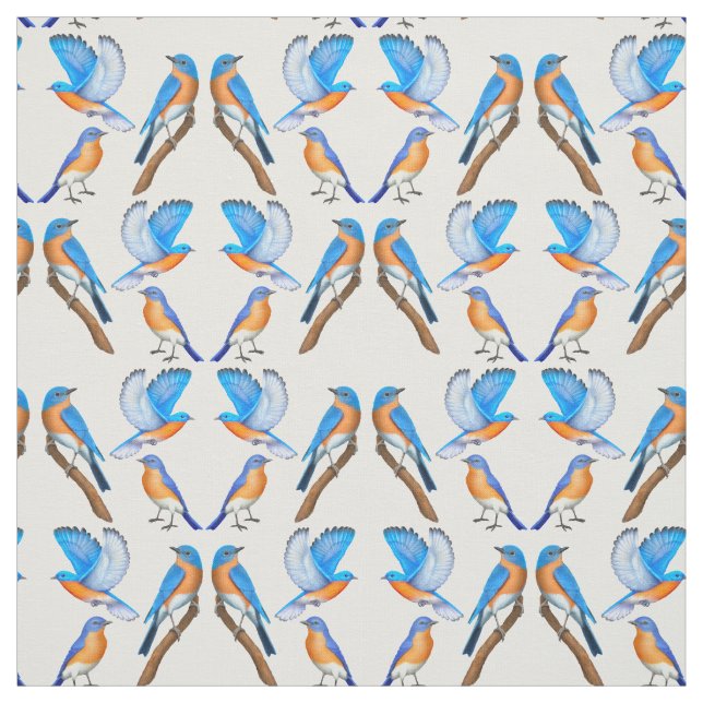 Oiseaux bleus de tissu de bonheur (Échantillon)