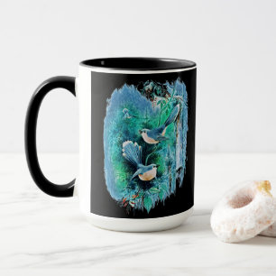 Oiseaux bleus d'hiver Peinture Mug