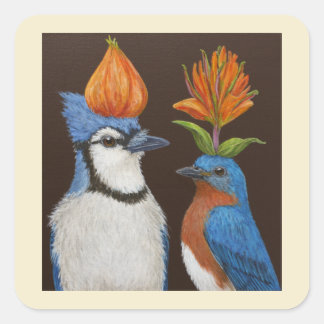 Oiseaux bleus sur les autocollants de nuit Casquet