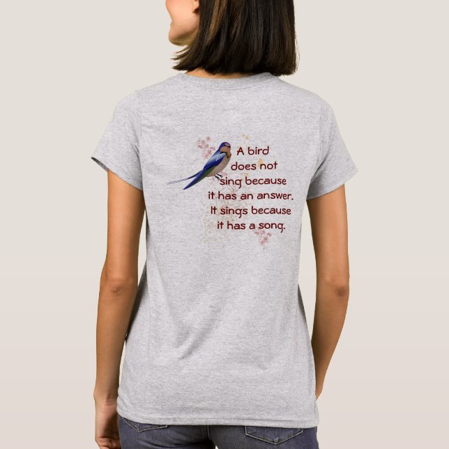 Oiseaux chantent parce que - T-shirt Mode femme (Dos)