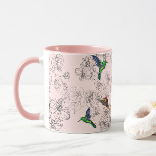 Oiseaux colorés Flying Mug Orchid Floweers