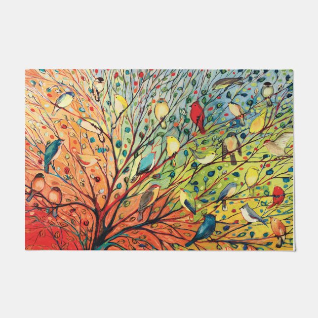 Oiseaux Colorés Sur Le Tapis D'Arbre, Oiseaux Amou (Devant)