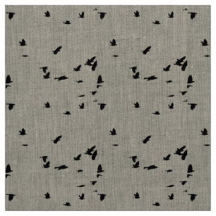 Oiseaux dans le tissu de lin de vol