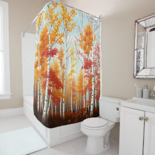 Oiseaux d'automne rideau de douche