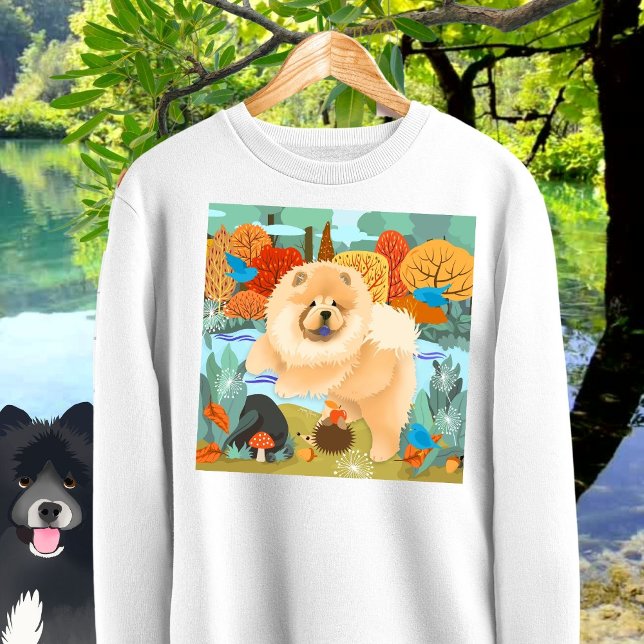 OISEAUX DE BONHEUR Chow Sweatshirt blanc (Créateur téléchargé)