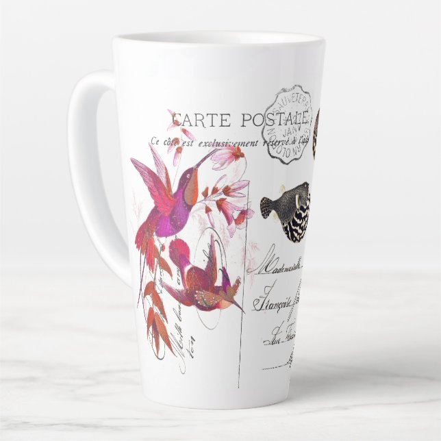 Oiseaux de colibri volant l'éphémère Latte Mug (Angle gauche)