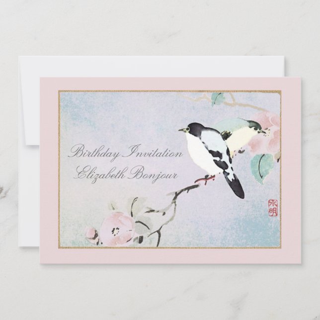 Oiseaux de détente ~ Invitation fête Anniversaire  (Devant)