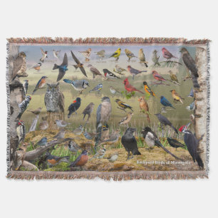 Oiseaux de jardin de couverture de jet du