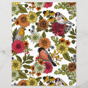 Oiseaux de jardin et fleurs 1
