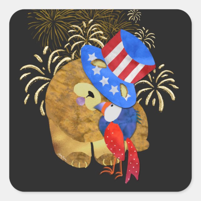 OISEAUX DE LA PEUR autocollants carrés (Devant)