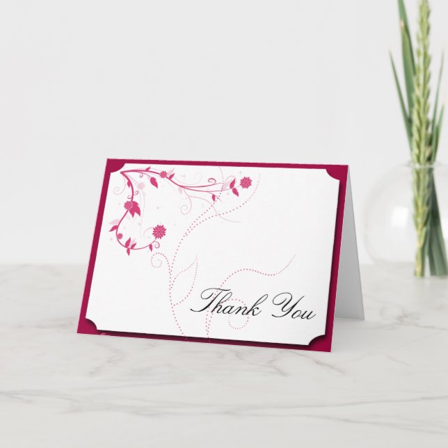Oiseaux de l'amour en rose et blanc Merci (Devant)