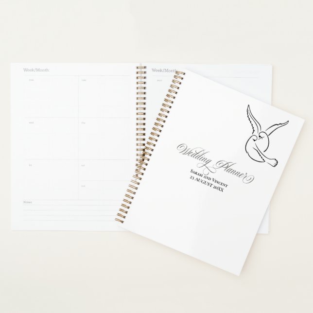 Oiseaux de l'amour Mariage Calligraphie Élégante (Devant avec enveloppe)