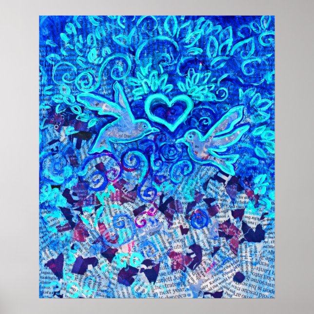 Oiseaux de l'amour, sur texte recyclé, Affiche 55  (Devant)