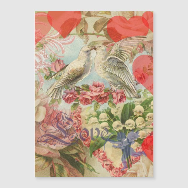 Oiseaux de l'amour Vintage Antique Cœur (Devant)