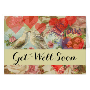 Oiseaux de l'amour vintage antique cœur amour