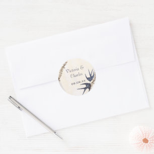 Oiseaux de l'amour vintage Autocollants de mariage