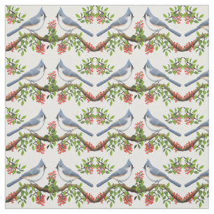 Oiseaux de mésange tuftée avec le tissu de baies
