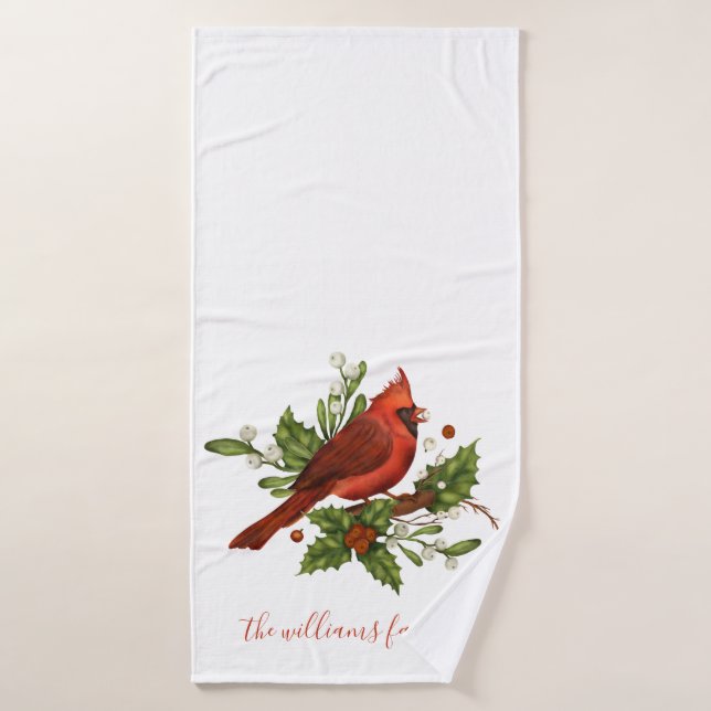Oiseaux de Noël (Serviette de bain)