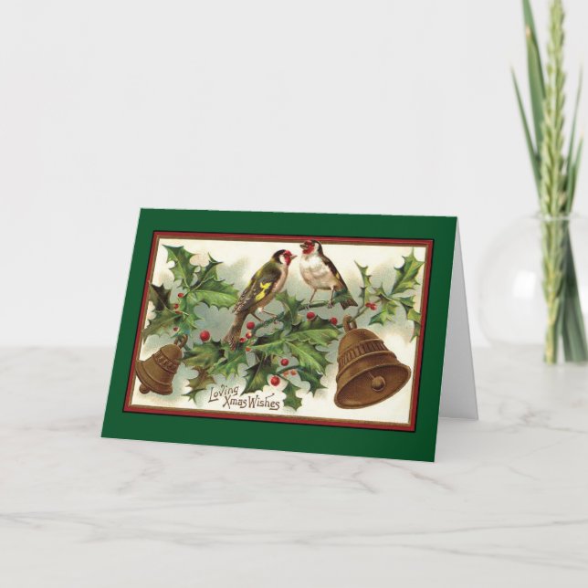 Oiseaux de Noël - Carte Vintage (Devant)