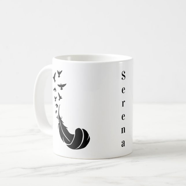 Oiseaux de plumes Nom de la nature Beverage Mug (Devant gauche)