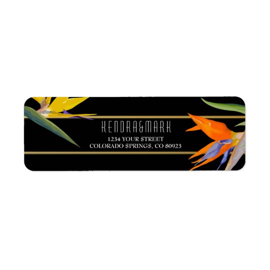Oiseaux des étiquettes de adresse floraux de