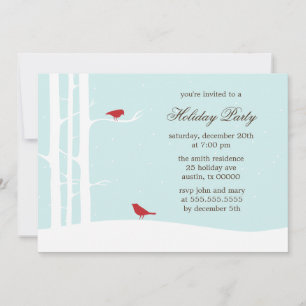 Oiseaux d'hiver Invitations Fête