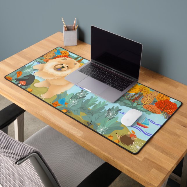OISEAUX DU BONHEUR Chow Desk Mat (Bureau 2)