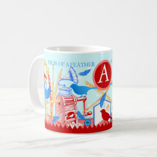 Oiseaux d'un bateau à plume ensemble Mug Aqua
